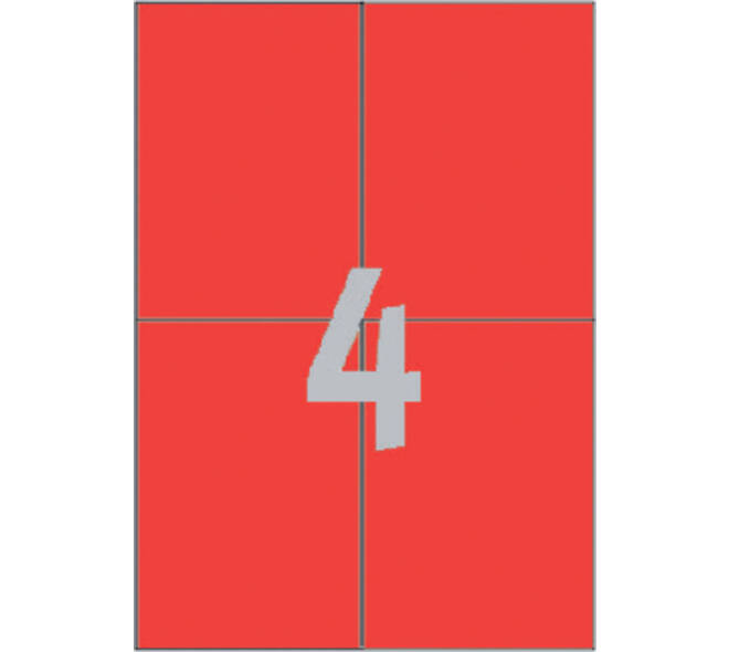 Etiket Avery 3456 105x148mm A6 rood 400 stuks