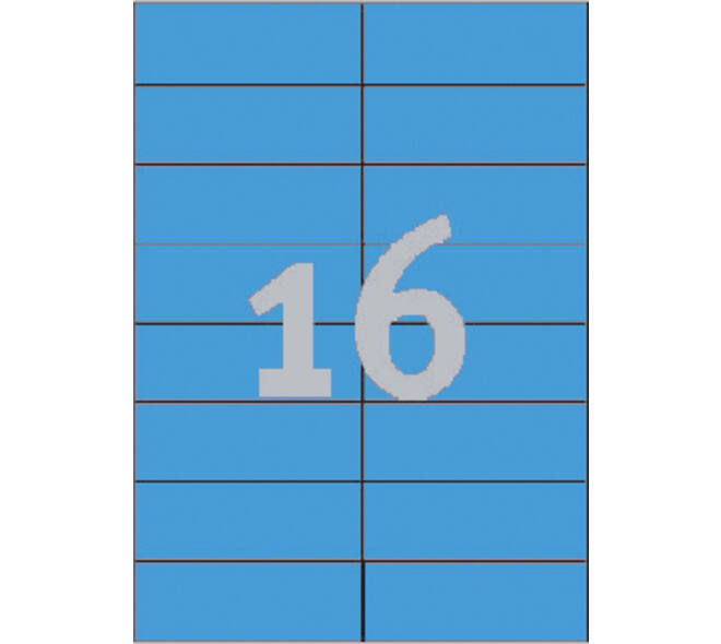 Etiket Avery 3453 105x37mm blauw 1600 stuks