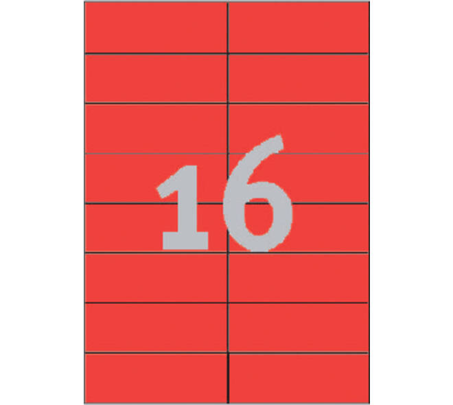 Etiket Avery 3452 105x37mm rood 1600 stuks