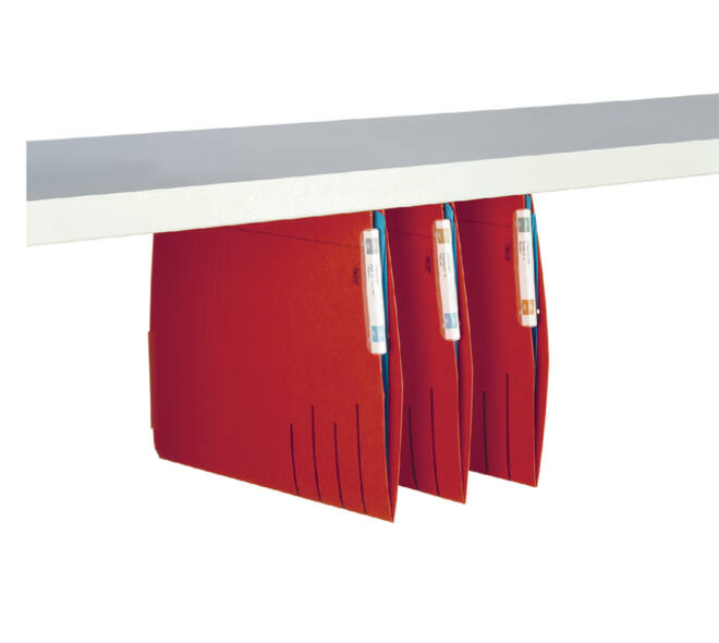 Hangmap Djois Secolor recycled lateraal voor legbord rood