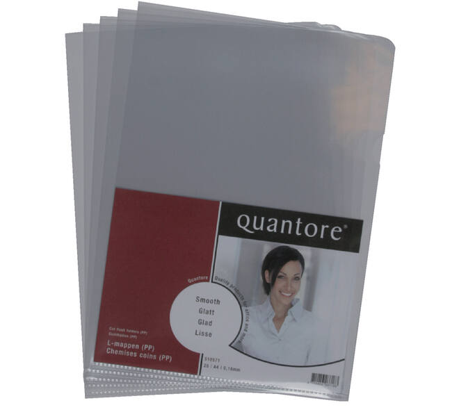 Insteekmap L-model Quantore A4 PP 0.16mm glad 25 stuks