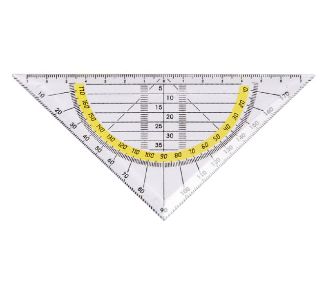 Geodriehoek Quantore 140mm transparant
