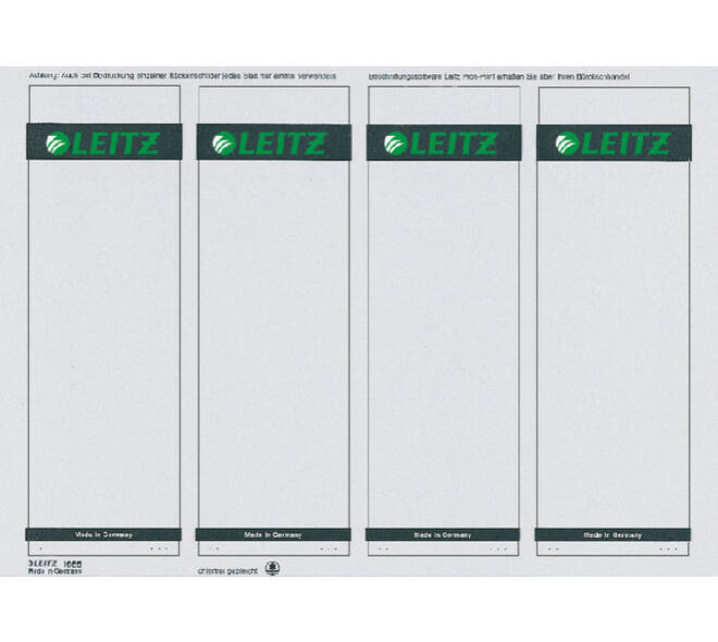 Rugetiket Leitz breed/kort 62x192mm zelfklevend wit 100 stuks