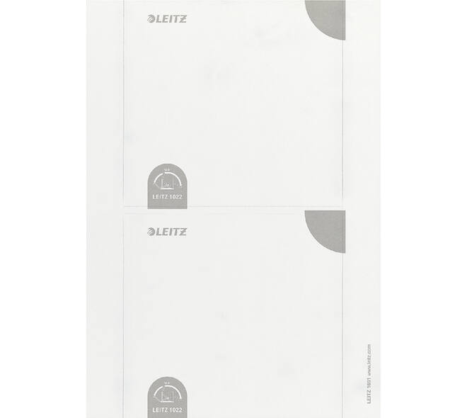 Rug-insteekkaart Leitz breed 56x190mm wit 100 stuks