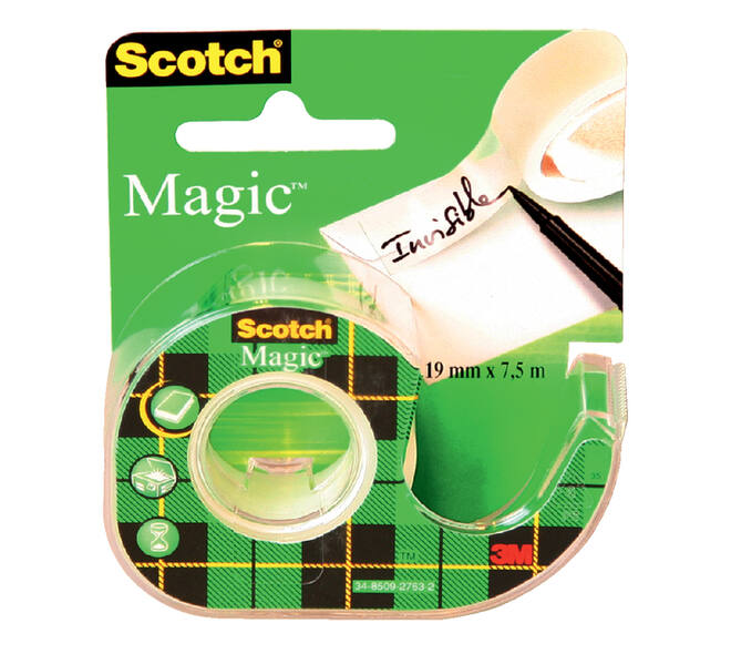 Plakband Scotch Magic 810 19mmx7.5m onzichtbaar + plakbandhouder