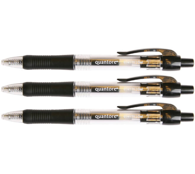 Gelschrijver Quantore gripdrukknop 0.7mm zwart