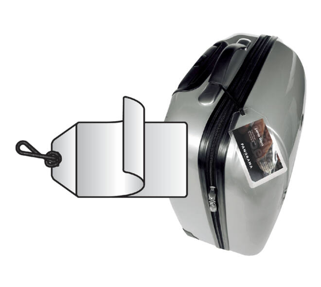 Label bagage Djois 3L 11120 72x123mm met nylonkoord transparant 10 stuks
