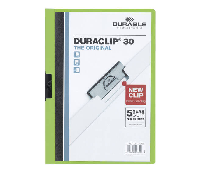 Klemmap Durable Duraclip A4 3mm 30 vellen groen