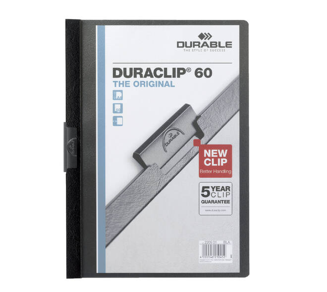Klemmap Durable Duraclip A4 6mm 60 vellen zwart