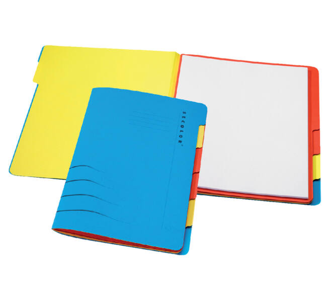 Sorteermap Secolor sixtab 6 tabbladen 100% gerecycled karton 250 gr blauw