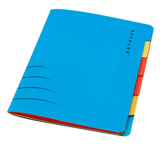 Sorteermap Secolor sixtab 6 tabbladen 100% gerecycled karton 250 gr blauw