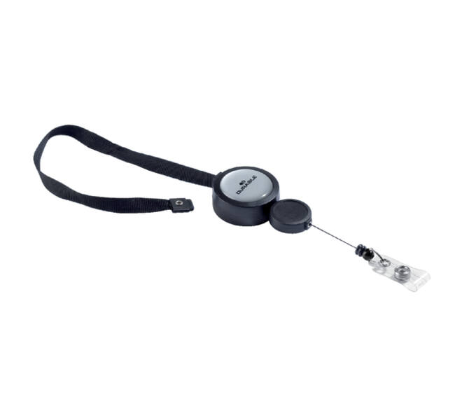 Textielkoord Durable 8229 met afrolmechanisme 900mm zwart