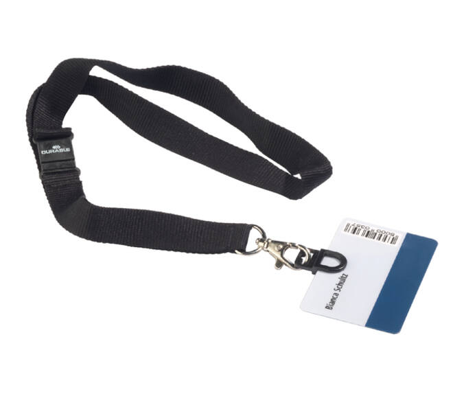 Textielkoord Durable 8187 met card fix zwart