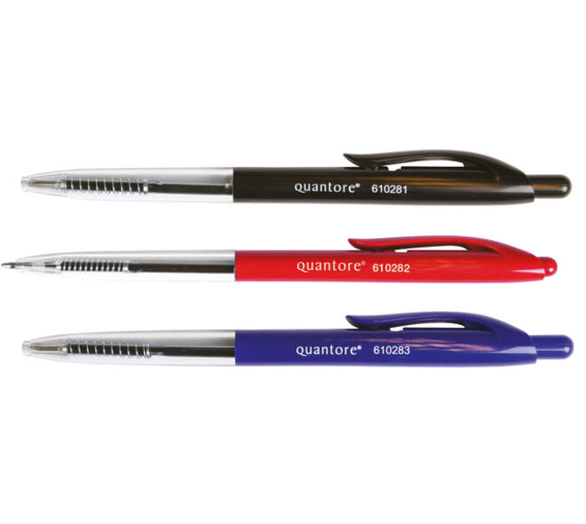 Balpen Quantore drukknop rood medium