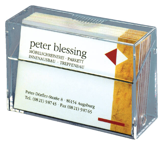Visitekaartbox Sigel VA110 voor 100 kaarten 86x56mm acryl glashelder