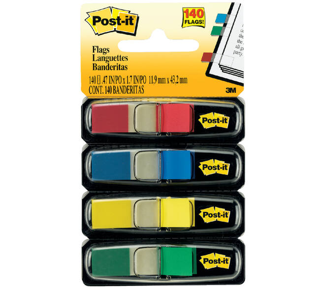 Indextabs Post-it 6834 11,9x43,1mm assorti 140 tabs