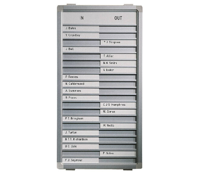 Aan-afwezigheidsbord Legamaster 540x260mm 20 namen