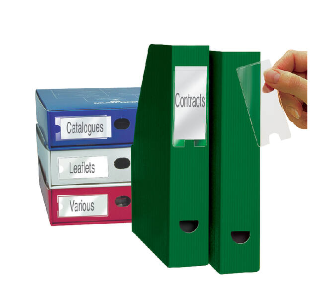 Etikethouder Djois 35x75mm zelfklevend transparant 12 stuks