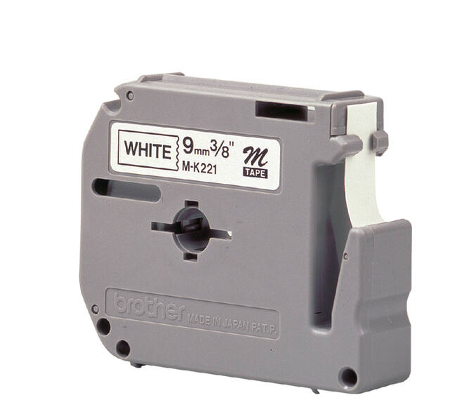 Labeltape Brother P-touch M-K221BZ ongelamineerd 9mm zwart op wit