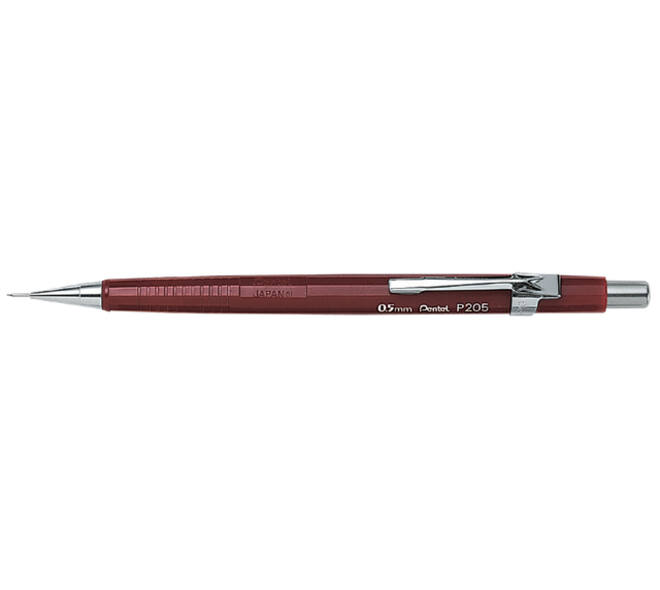 Vulpotlood Pentel P205 HB 0.5mm rood