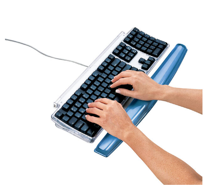 Polssteun toetsenbord Fellowes Crystals gel transparant blauw