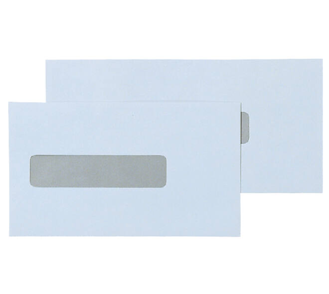 Envelop Quantore 109x224mm midden venster 25x110mm 500 stuks