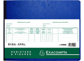 Register Piqure aandeelhouder BVBA/ SPRL 320x240mm 80vel groen