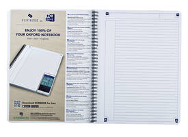 Spiraalblok Oxford Touch A5 lijn 140 pagina's 80gr blauw