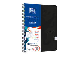 Spiraalblok Oxford Touch A4 ruit 5x5mm 140 pagina's 80gr zwart