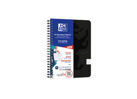 Spiraalblok Oxford Touch A5 ruit 5x5mm 140 pagina's 80gr zwart