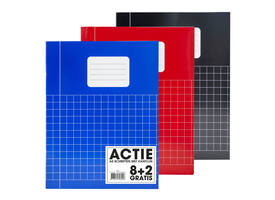 Schrift SOHO Basic A5 ruit 10x10mm 80 pagina's 60gr assorti 8+2 gratis