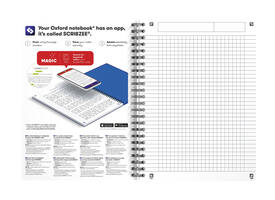 Spiraalblok Oxford Urban Mix A5 ruit 5x5mm 180 pagina's assorti