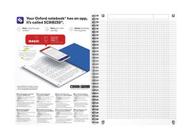 Spiraalblok Oxford Urban Mix A4 ruit 5x5mm 180 pagina's assorti