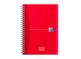 Adresboek Oxford Office Essentials A5 72vel dubbelspiraal assorti