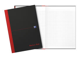 Notitieboek Oxford Black n' Red A4 96vel ruit 5mm