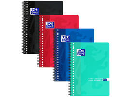 Collegeblok Oxford School A4 ruit 10x10mm 23-gaats 160 pagina's 80gr assorti
