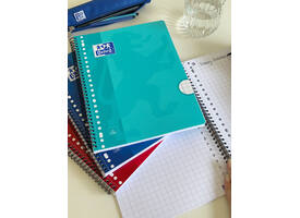 Collegeblok Oxford School A4 ruit 10x10mm 23-gaats 160 pagina's 80gr assorti