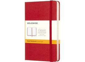 Notitieboek Moleskine pocket 90x140mm lijn hard cover rood