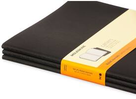 Schrift Moleskine 190x250mm lijn 240 pagina's 70gr zwart set à 3 stuks