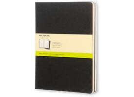 Schrift Moleskine 190x250mm blanco 240 pagina's 70gr zwart set à 3 stuks