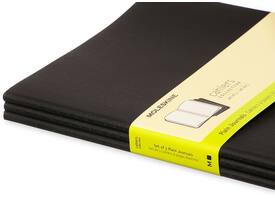 Schrift Moleskine 190x250mm blanco 240 pagina's 70gr zwart set à 3 stuks