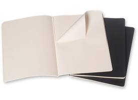 Schrift Moleskine 190x250mm blanco 240 pagina's 70gr zwart set à 3 stuks