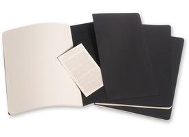 Schrift Moleskine 190x250mm blanco 240 pagina's 70gr zwart set à 3 stuks