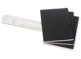 Schrift Moleskine 190x250mm blanco 240 pagina's 70gr zwart set à 3 stuks
