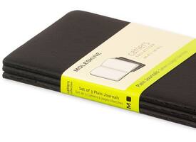 Schrift Moleskine 90x140mm blanco 240 pagina's 70gr zwart set à 3 stuks
