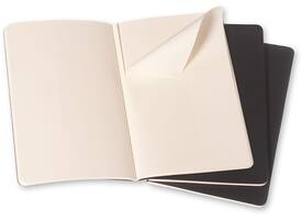Schrift Moleskine 90x140mm blanco 240 pagina's 70gr zwart set à 3 stuks