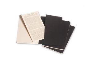 Schrift Moleskine 90x140mm blanco 240 pagina's 70gr zwart set à 3 stuks