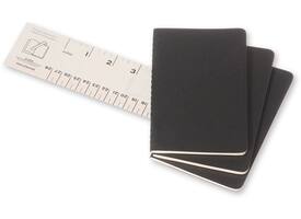 Schrift Moleskine 90x140mm blanco 240 pagina's 70gr zwart set à 3 stuks