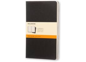 Schrift Moleskine 130x210mm lijn 160 pagina's 70gr zwart set à 3 stuks