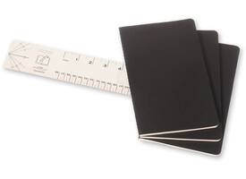 Schrift Moleskine 130x210mm lijn 160 pagina's 70gr zwart set à 3 stuks
